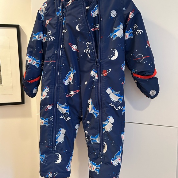 Baby Boden Space-Themed One Piece Snowsuit - Navy - Picture 2 of 9